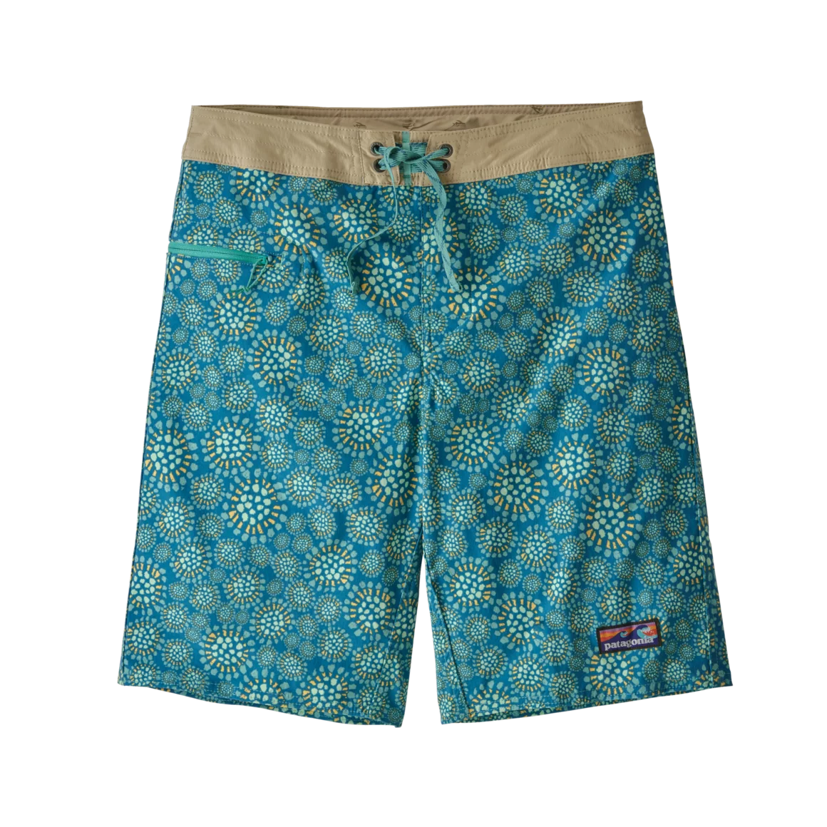 Patagonia Badehose mit türkisfarbenem Muster. © Patagonia, Inc
