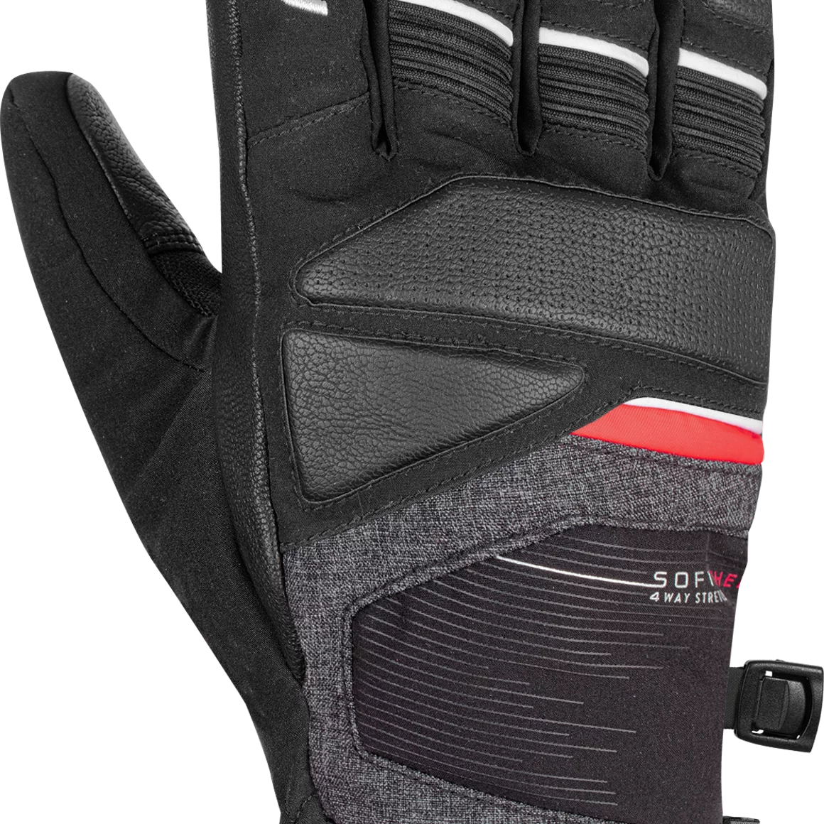 Black Reusch ski glove with gray and red accents. © Sport Kessler GmbH