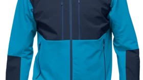 Men's Norrøna Falketind Gore-Tex Insulated Jacket in blue and navy. © Norrøna