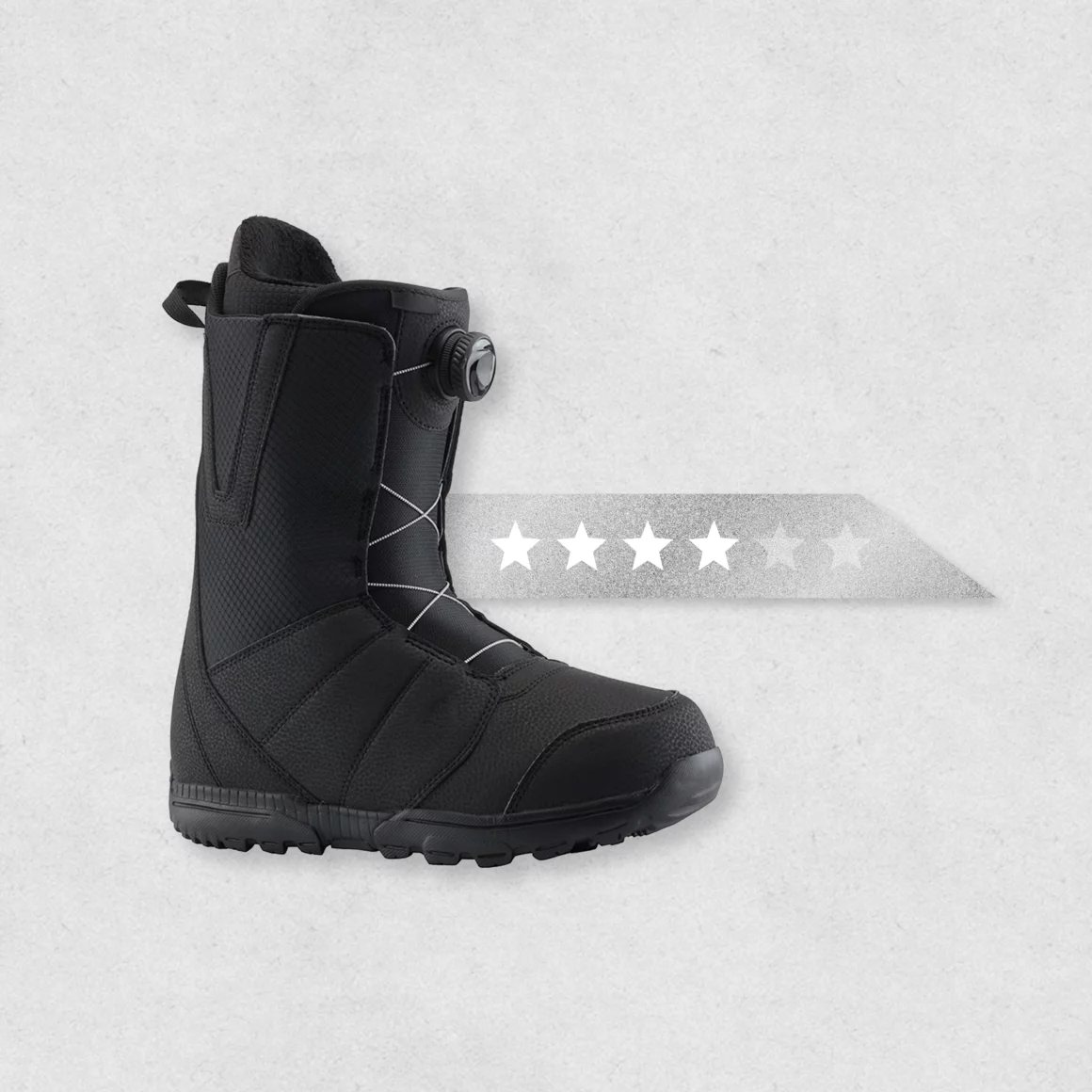 Schwarzer Snowboard-Schuh mit vier Sterne Bewertung. © Sport Kessler GmbH