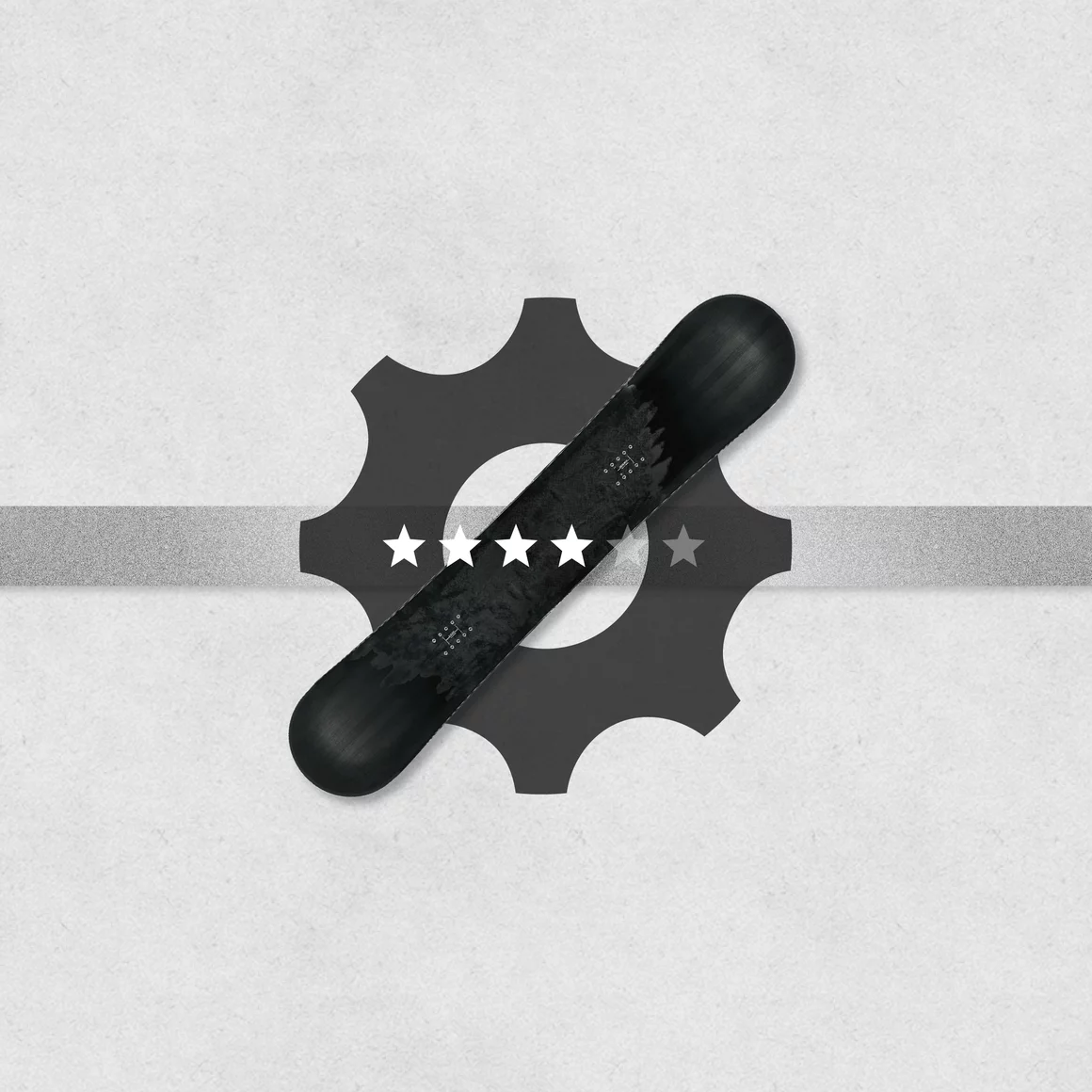 Black snowboard with four-star rating. © Sport Kessler GmbH